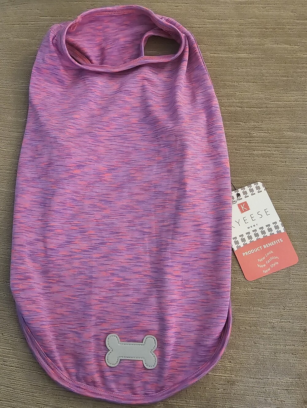 NWT KYEESE Wear Pink & Purple Space Dye Dog Shirt Tank Top - Size Large